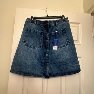 POPSUGAR Blue Denim A-Line Skirt